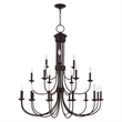 Livex Lighting Estate 15 Light Foyer Chandelier in Bronze