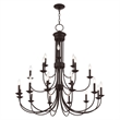 Livex Lighting Estate 15 Light Foyer Chandelier in Bronze