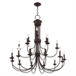 Livex Lighting Estate 15 Light Foyer Chandelier in Bronze