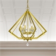 Livex Lighting Diamond 6 Light Chandelier in Polished Brass