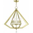 Livex Lighting Diamond 6 Light Chandelier in Polished Brass