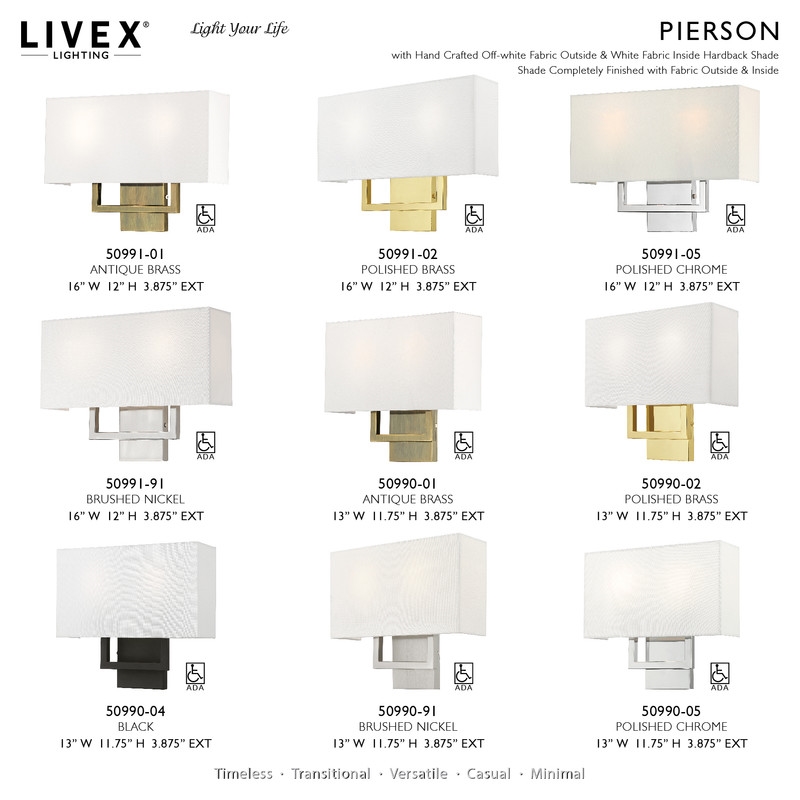 Livex Lighting Pierson 2 Light ADA Wall Sconce in Antique Brass