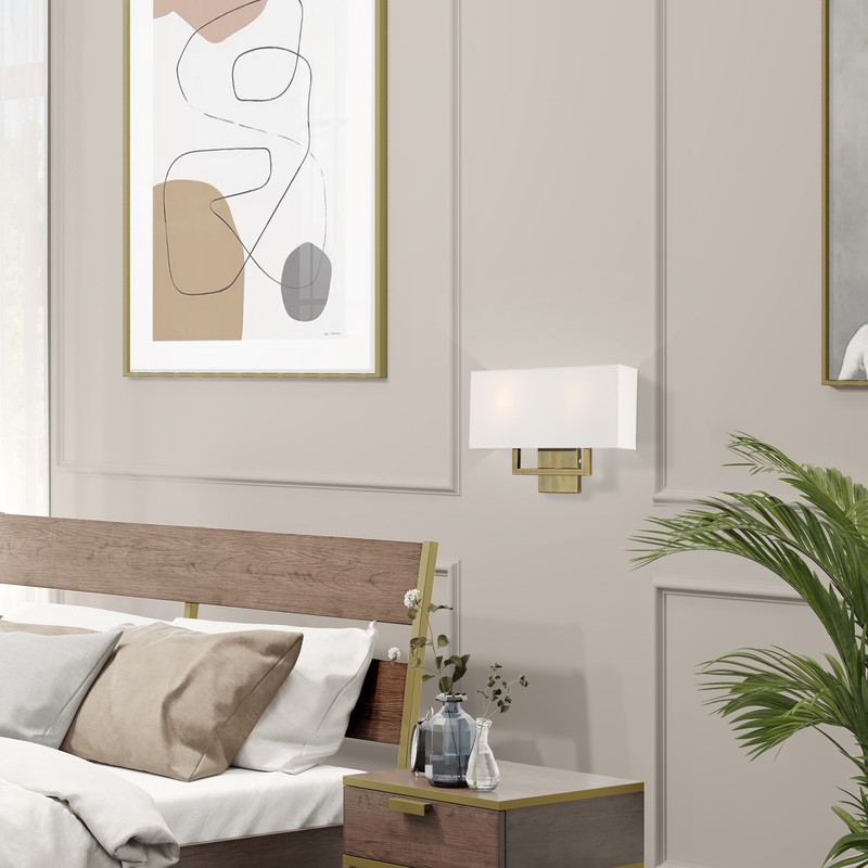 Livex Lighting Pierson 2 Light ADA Wall Sconce in Antique Brass