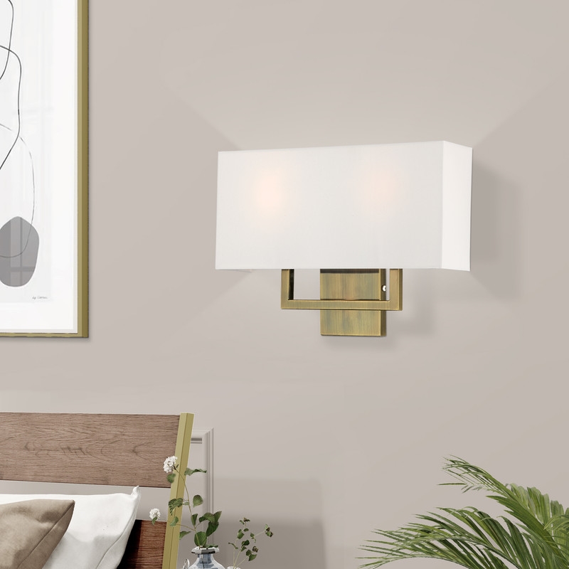 Livex Lighting Pierson 2 Light ADA Wall Sconce in Antique Brass