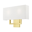 Livex Lighting Pierson 2 Light ADA Wall Sconce in Polished Brass