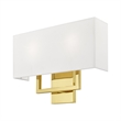 Livex Lighting Pierson 2 Light ADA Wall Sconce in Polished Brass