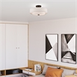 Livex Lighting Monroe 3-Light Metal/Fabric Ceiling Mount in English Bronze