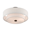 Livex Lighting Monroe 3-Light Metal/Fabric Ceiling Mount in English Bronze