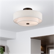 Livex Lighting Monroe 3-Light Metal/Fabric Ceiling Mount in English Bronze