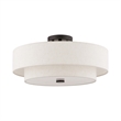 Livex Lighting Monroe 4-Light Metal/Fabric Ceiling Mount in English Bronze