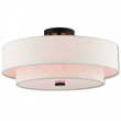 Livex Lighting Monroe 4-Light Metal/Fabric Ceiling Mount in English Bronze