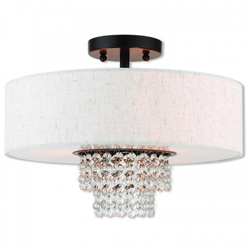 Livex Lighting Carlisle 3 Light Semi Flush Mount in English Bronze