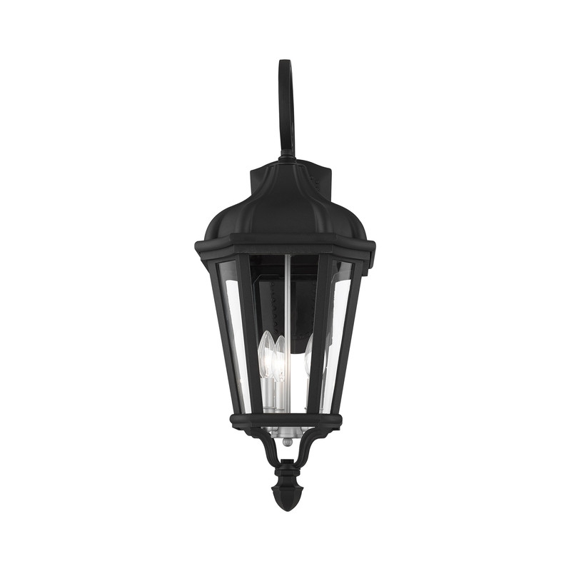 Livex Lighting Morgan 3 Light Outdoor Wall Lantern in Textured Black