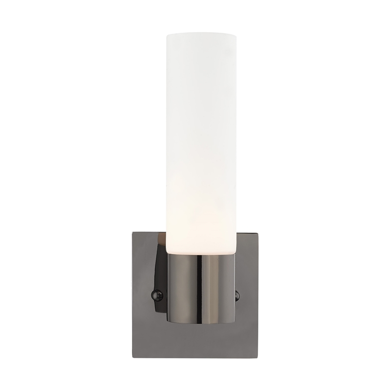 Livex Lighting Aero 1-Light Twist Lock Glass/Metal Wall Sconce in Black Chrome