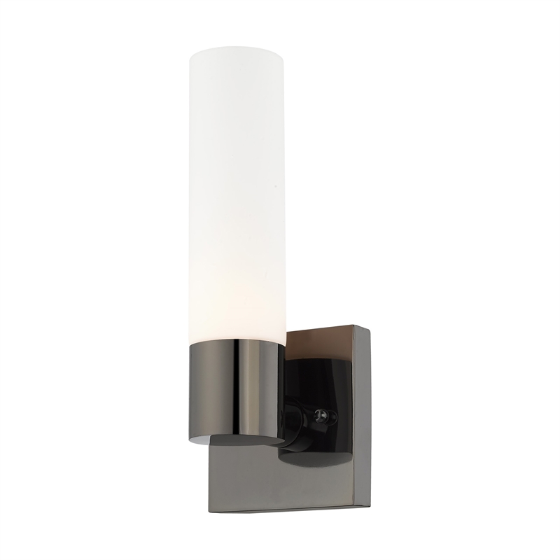 Livex Lighting Aero 1-Light Twist Lock Glass/Metal Wall Sconce in Black Chrome