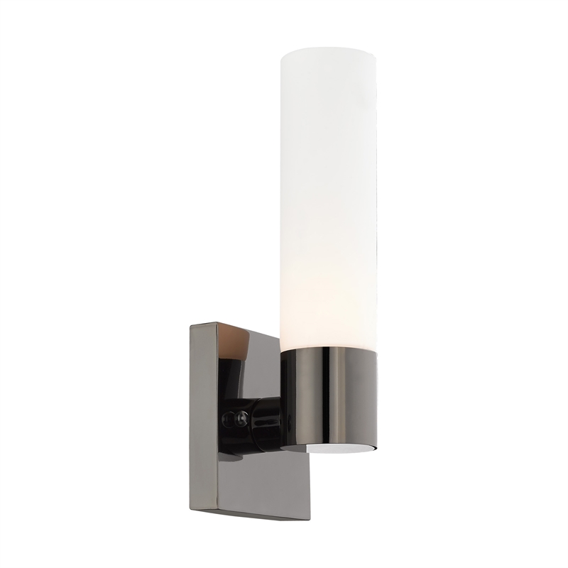 Livex Lighting Aero 1-Light Twist Lock Glass/Metal Wall Sconce in Black Chrome