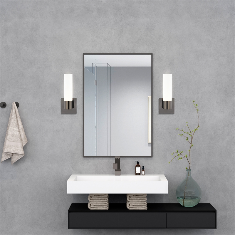 Livex Lighting Aero 1-Light Twist Lock Glass/Metal Wall Sconce in Black Chrome