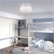 Livex Lighting Chelsea 3-Light Metal & Fabric Ceiling Mount in Brushed Nickel