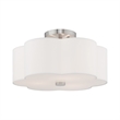 Livex Lighting Chelsea 3-Light Metal & Fabric Ceiling Mount in Brushed Nickel