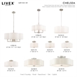 Livex Lighting Chelsea 3-Light Metal & Fabric Ceiling Mount in Brushed Nickel