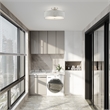 Livex Lighting Park Ridge 3-Light Metal & Fabric Semi Flush in Brushed Nickel
