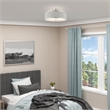 Livex Lighting Park Ridge 3-Light Metal & Fabric Semi Flush in Brushed Nickel
