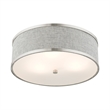 Livex Lighting Park Ridge 3-Light Metal & Fabric Semi Flush in Brushed Nickel