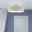 Livex Lighting Park Ridge 3-Light Metal & Fabric Semi Flush in Brushed Nickel