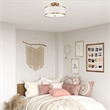 Livex Lighting Park Ridge 2-Light Metal & Fabric Ceiling Mount in Antique Brass