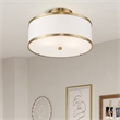Livex Lighting Park Ridge 2-Light Metal & Fabric Ceiling Mount in Antique Brass