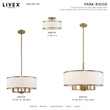 Livex Lighting Park Ridge 2-Light Metal & Fabric Ceiling Mount in Antique Brass
