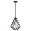 Livex Lighting Linz 1-Light Farmhouse Metal Single Pendant in Black