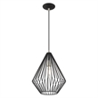 Livex Lighting Linz 1-Light Farmhouse Metal Single Pendant in Black