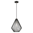Livex Lighting Linz 1-Light Farmhouse Metal Single Pendant in Black