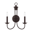 Livex Lighting Estate 2-Light Contemporary Metal Wall Sconce in Bronze