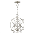 Livex Lighting Aria 3-Light Transitional Metal Chandelier in Brushed Nickel