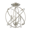 Livex Lighting Aria 3-Light Transitional Metal Chandelier in Brushed Nickel