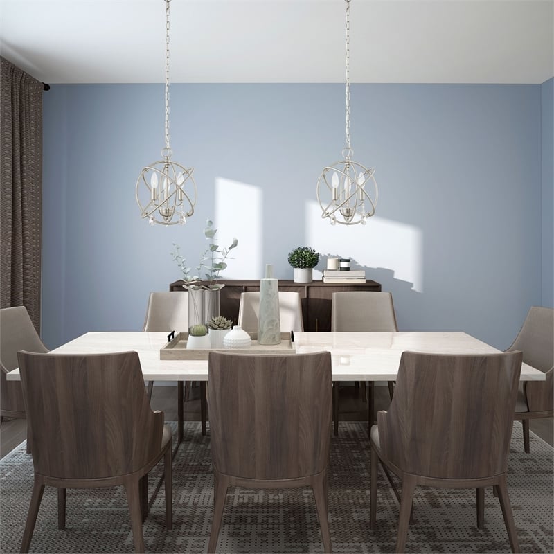 Livex Lighting Aria 3-Light Transitional Metal Chandelier in Brushed Nickel