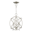 Livex Lighting Aria 3-Light Transitional Metal Chandelier in Brushed Nickel
