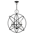 Livex Lighting Aria 5-Light Transitional Metal Chandelier in Black