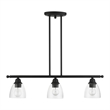 Livex Lighting Montgomery 3-Light Transitional Metal Linear Chandelier in Black