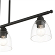 Livex Lighting Montgomery 3-Light Transitional Metal Linear Chandelier in Black