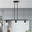 Livex Lighting Montgomery 3-Light Transitional Metal Linear Chandelier in Black