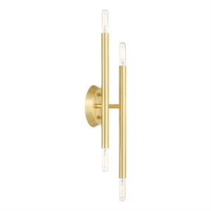 Livex Lighting Soho 4-Light Modern Metal ADA Wall Sconce in Satin Brass
