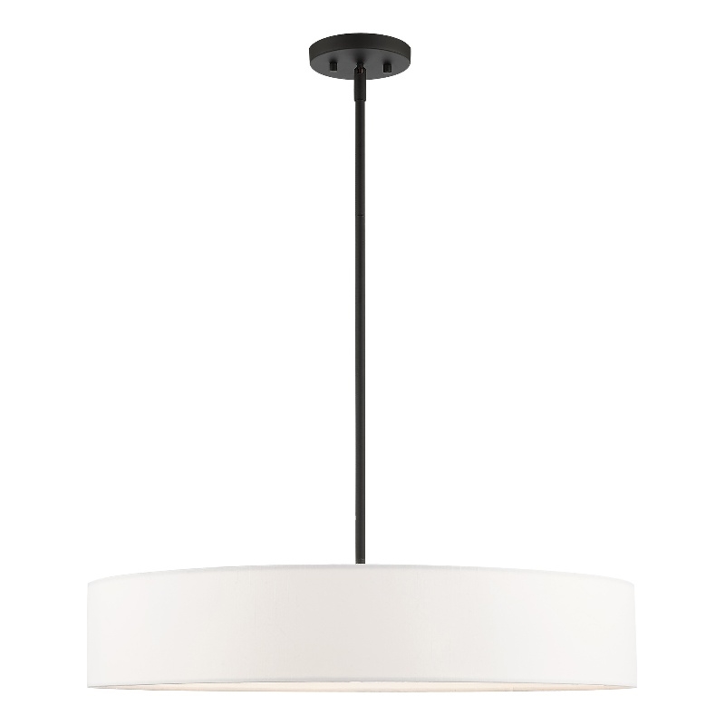 Livex Lighting Venlo 5-Light Modern Metal & Fabric Chandelier in Black