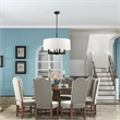 Livex Lighting Cresthaven 4-Light Transitional Metal/Fabric Chandelier in Black