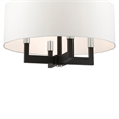 Livex Lighting Cresthaven 4-Light Transitional Metal/Fabric Chandelier in Black