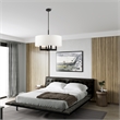 Livex Lighting Cresthaven 4-Light Transitional Metal/Fabric Chandelier in Black