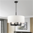 Livex Lighting Cresthaven 4-Light Transitional Metal/Fabric Chandelier in Black