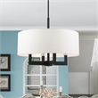 Livex Lighting Cresthaven 4-Light Transitional Metal/Fabric Chandelier in Black